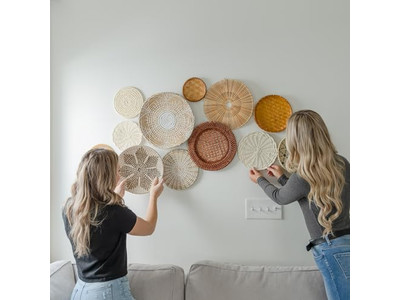 Decoração de Parede de Cozinha Boho Conjunto de 12 Cestas Modernas do Sudoeste