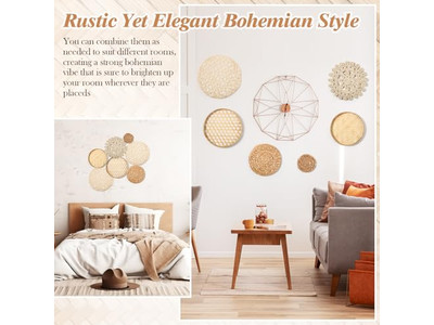 Decoração de Parede Costeira para Casa Rústica Liquidação de Vime Bambu