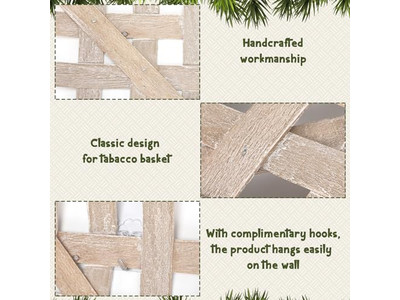 Decoração de Parede de Banheiro de Rattan Conjunto de 3 de Capim-Marinho Decoração de Restaurante