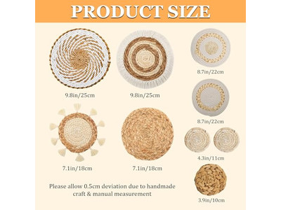 Decorações Redondas para Parede Arte de Hotel Decoração de Capim-Marinho África Show ao Vivo